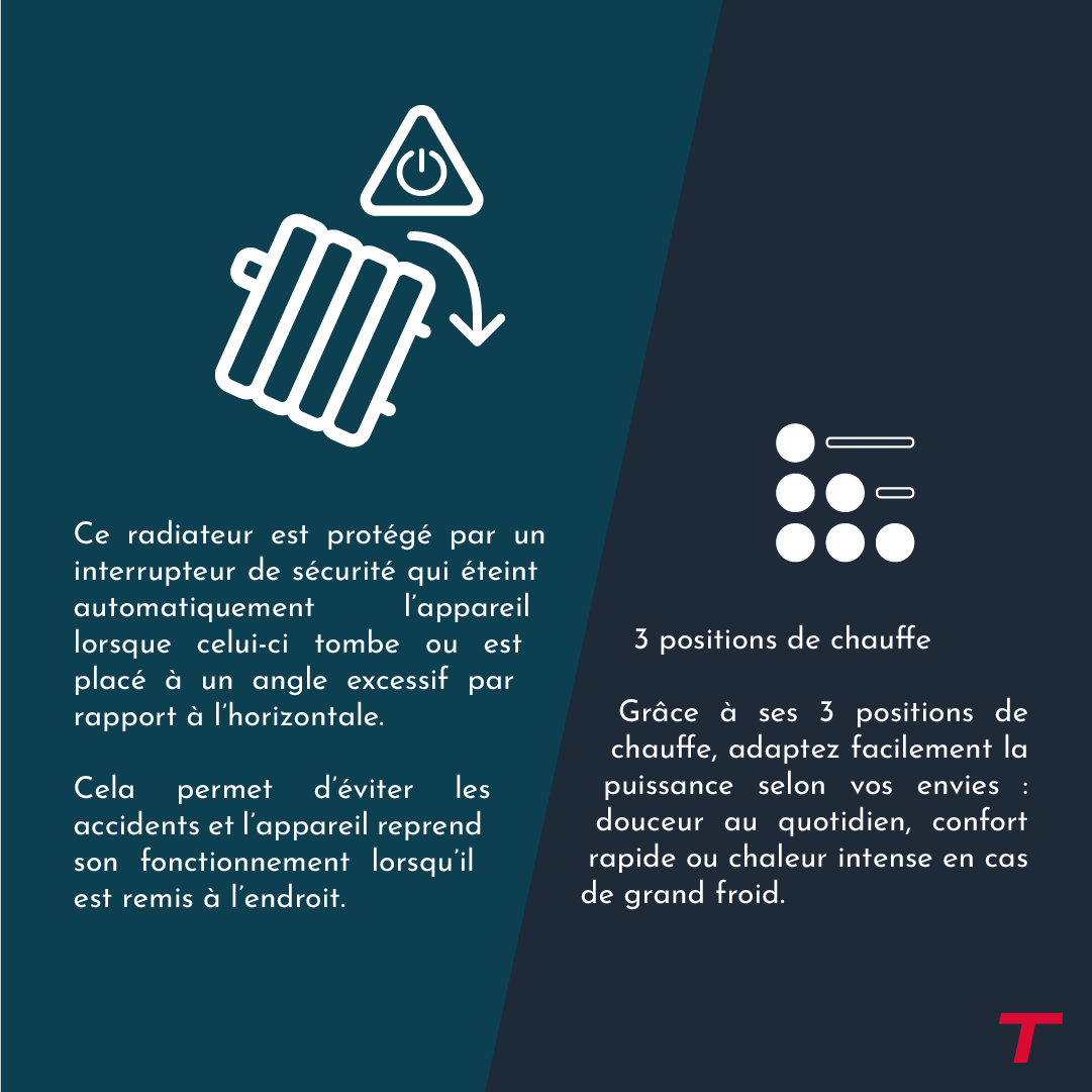 Les autres fonctionnalités du radiateur CALISTA blanc de 2000W de la marque Thomson 