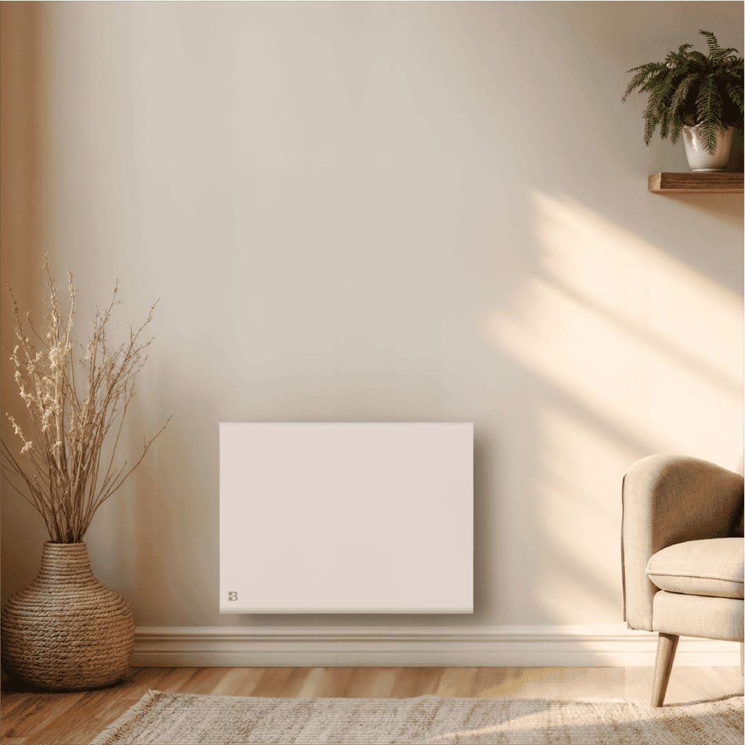 Radiateur FREYA blanc de 1000W dans une image d'ambiance
