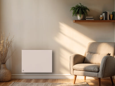 Radiateur FREYA blanc de 1000W dans une image d'ambiance