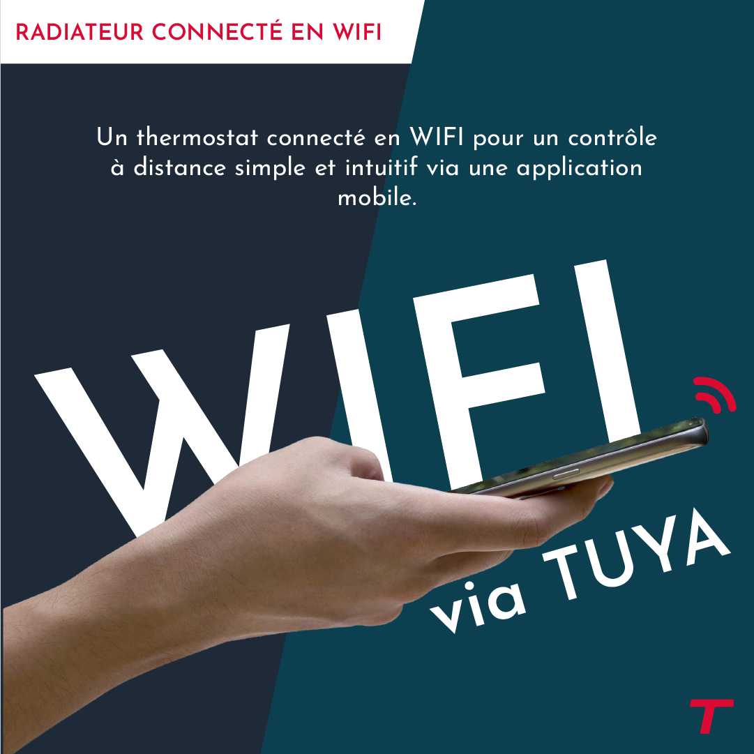 Radiateur MILLA de 1000W de Thomson avec focus sur la fonctionnalité WIFI. 