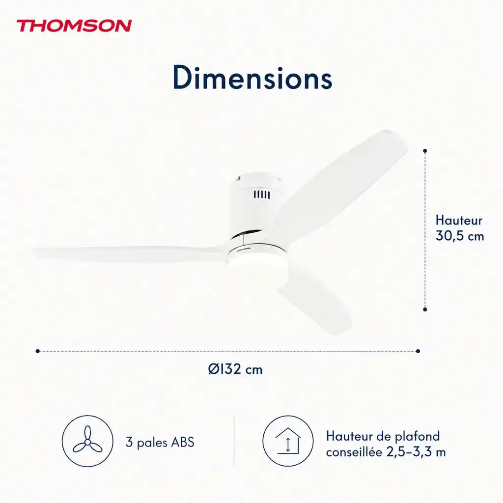 Dimensions du ventilateur de plafond SARA