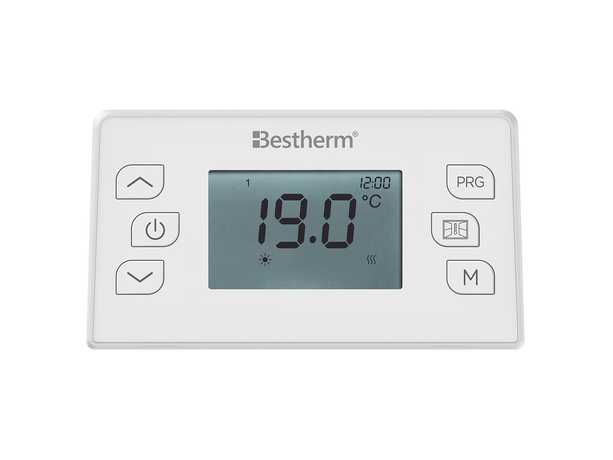Termostato del radiatore a inerzia secca in ceramica ATLAS su sfondo bianco