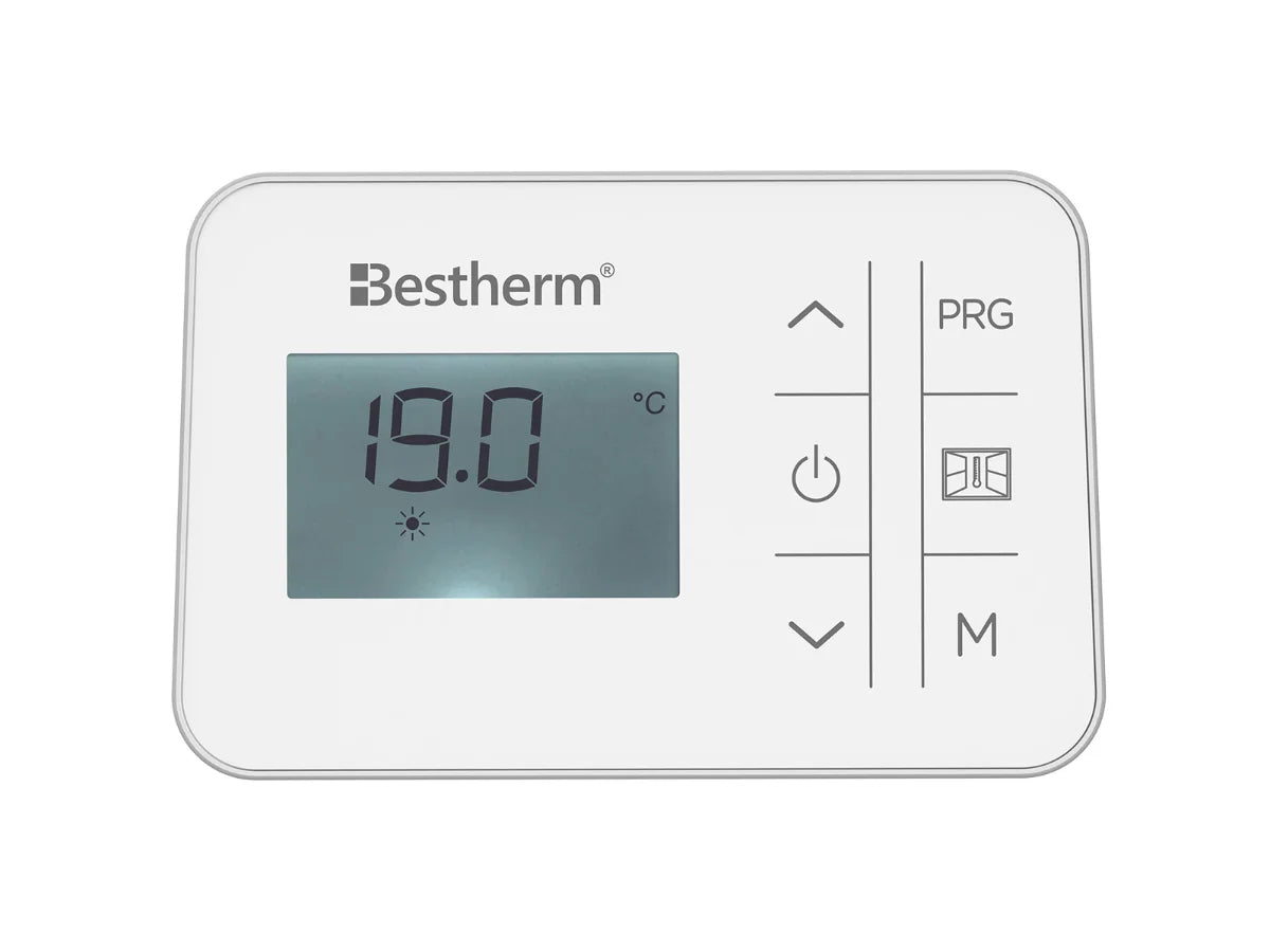 Thermostat du radiateur en verre à inertie sèche céramique IRIS BLANC