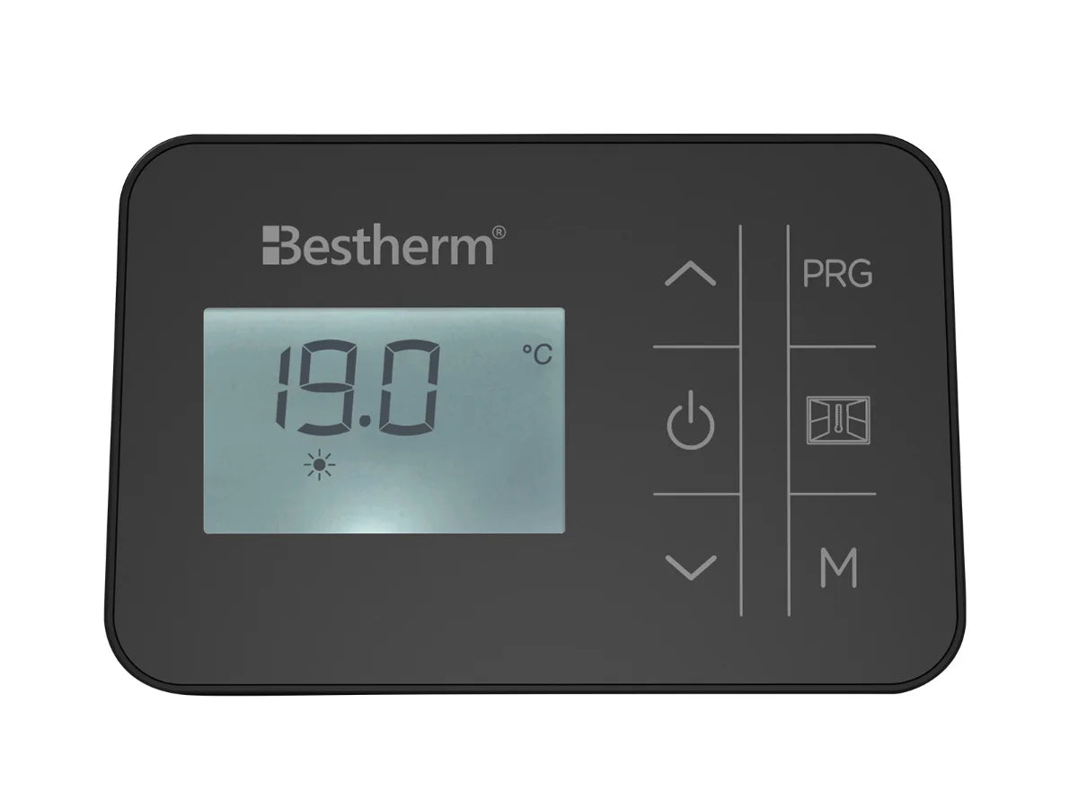 Thermostat du radiateur en verre à inertie sèche céramique IRIS NOIR