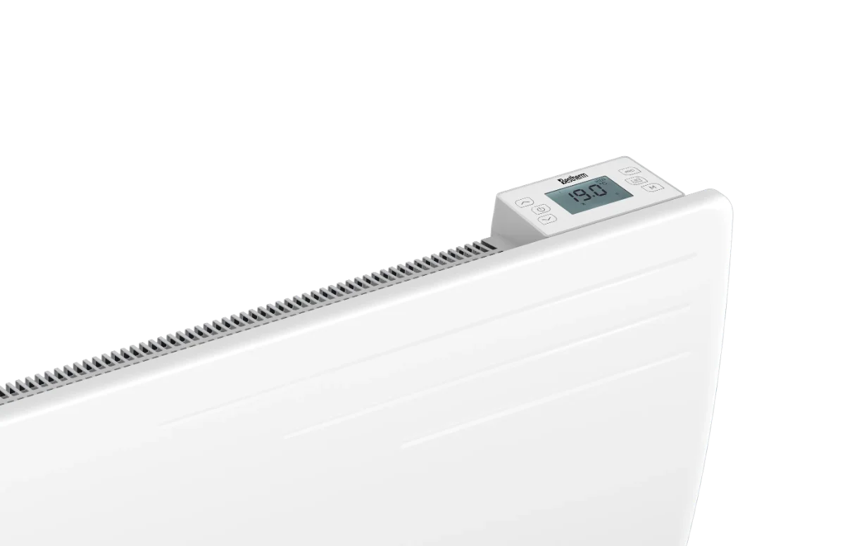 Zoom sur le thermostat du radiateur à inertie sèche fonte MOTU