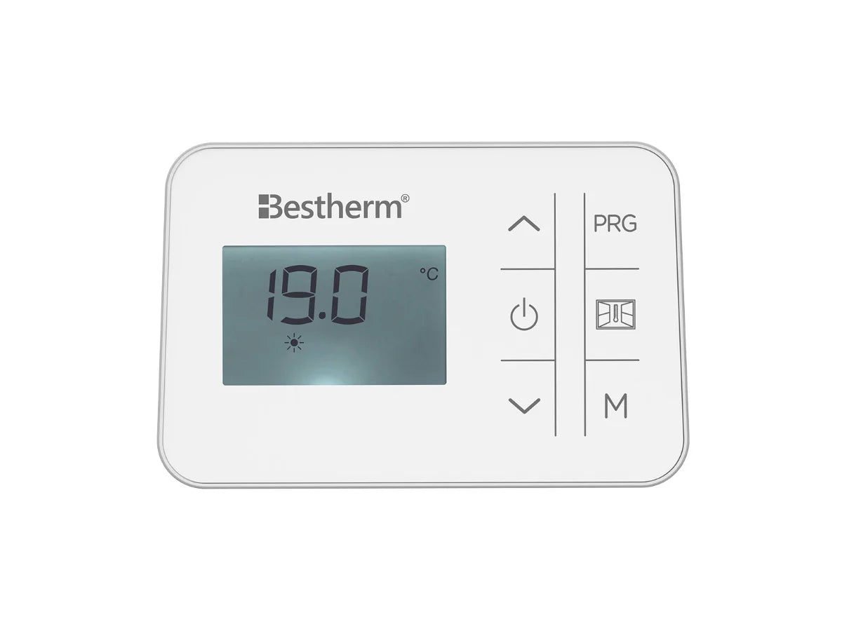 Thermostat du radiateur à inertie sèche fonte ZOE sur fond blanc